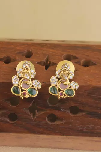 Matte finish ganesha necklace set