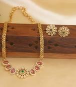 Gold plated flower necklace set