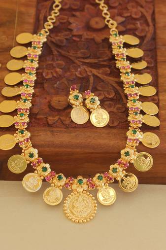 Kerala style kasu necklace set