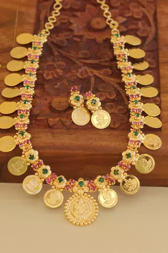 Kerala style kasu necklace set