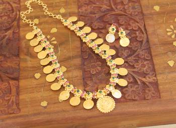 Kerala style kasu necklace set 2