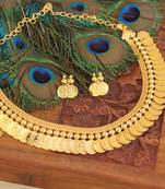 Kerala style kasu gold plated necklace set