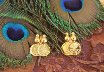 Kerala style kasu gold plated necklace set 3