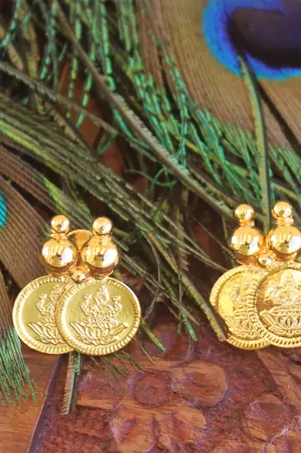 Kerala style kasu gold plated necklace set