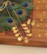 Kerala style gold plated kasu necklace set
