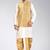 Cream dupon art silk kurta, jacket with matching dhoti