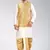 Cream dupon art silk kurta, jacket with matching dhoti