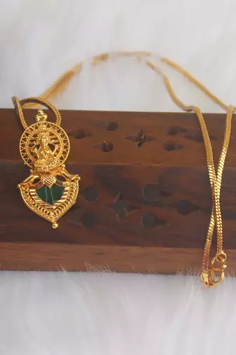Kerala style gold plated temple palakka necklace
