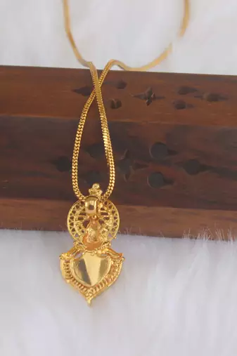 Kerala style gold plated temple palakka necklace