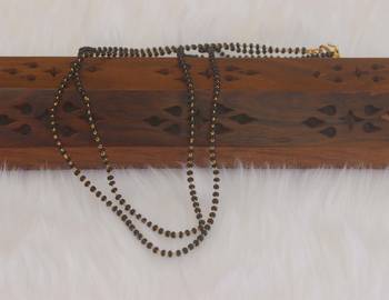 Gold plated black beads necklace 1