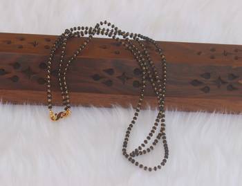 Gold plated black beads necklace 3