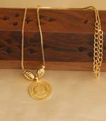 Gold plated lakshmi kasu necklace