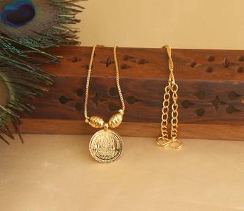 Gold plated lakshmi kasu necklace 2