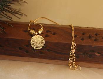 Gold plated lakshmi kasu necklace 3