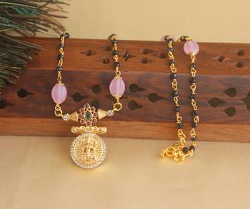 Gold plated kasu black beads necklace 1