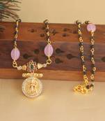 Gold plated kasu black beads necklace