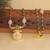 Gold plated kasu black beads necklace