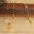 Gold plated kasu black beads necklace