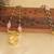 Gold plated kasu black beads necklace