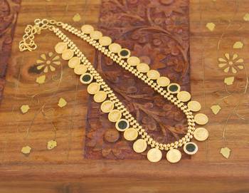 Gold plated kerala style kasu palakka necklace 3