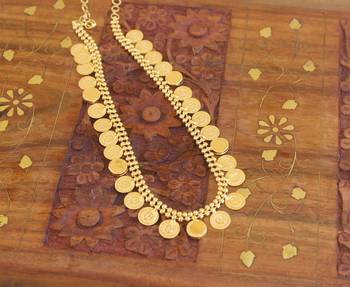 Gold plated kerala style kasu palakka necklace 4
