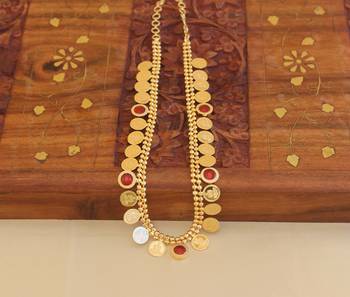 Gold plated kerala style kasu palakka necklace 1