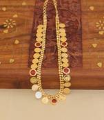 Gold plated kerala style kasu palakka necklace