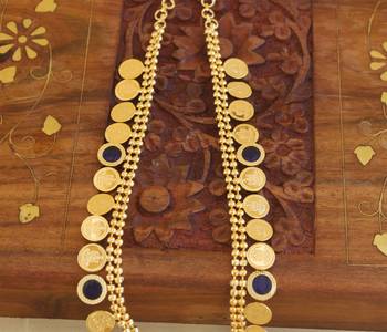 Gold plated kerala style kasu palakka necklace 2