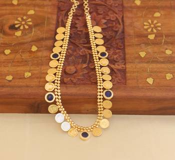 Gold plated kerala style kasu palakka necklace 3