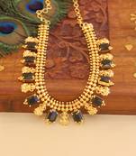 Kerala style gold plated temple palakka necklace