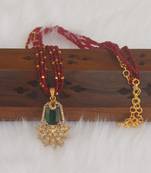 Gold plated handmade beads pendant necklace