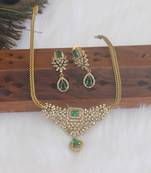 Designer gold plated stone necklace