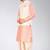 Pink dupon art silk kurta, jacket with matching dhoti