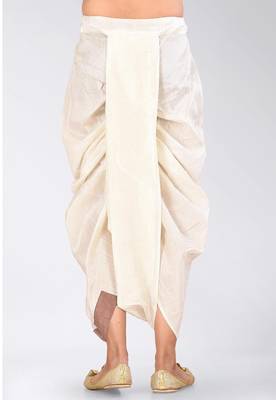 Black dupion art silk readymade dhoti with patch work 1