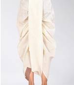 Black dupion art silk readymade dhoti with patch work