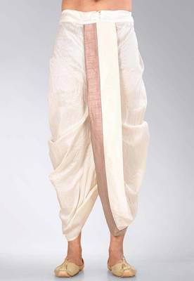 Black dupion art silk readymade dhoti with patch work 2