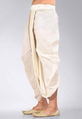 Black dupion art silk readymade dhoti with patch work 3