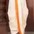 Off white dupion art silk readymade dhoti with patch work