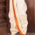 Off white dupion art silk readymade dhoti with patch work