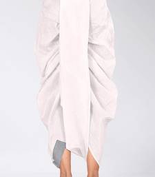 White dupion art silk readymade dhoti with patch work