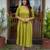 Aaysa floral embroidered green v-neck pure cotton anarkali kurti