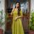 Aaysa floral embroidered green v-neck pure cotton anarkali kurti