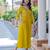 Aaysa floral embroidered yellow v-neck reyon anarkali kurti