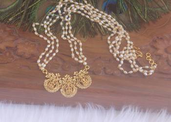 matte finish temple handmade rice pearl necklace 1