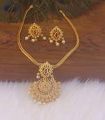 Matte finish stone necklace set