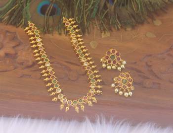 Matte finish multicolor stone necklace set 2