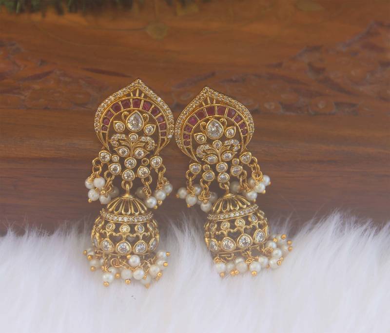 Premium matte finish kerala style jumka earrings