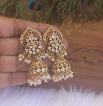 Premium matte finish kerala style jumka earrings 2