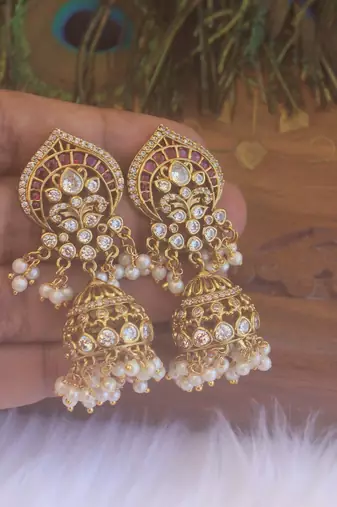 Premium matte finish kerala style jumka earrings