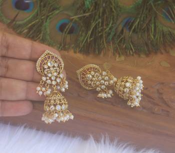 Premium matte finish kerala style jumka earrings 3